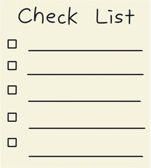 Check list note to do list