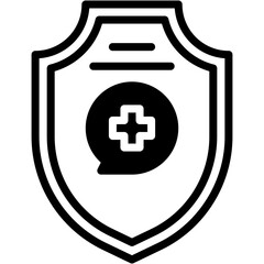Obraz premium Shield Vector Icon Protected Safe Healthcare and Medical Insurance Symbol