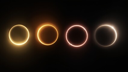 Naklejka premium Futuristic light circles glow and electric shine modern round effect