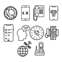 Mobile phone icon set vector illustration design