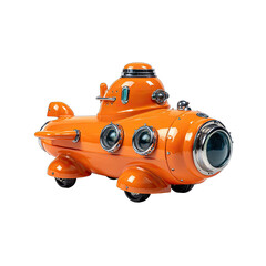 Orange submarine, futuristic, retro design