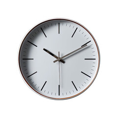 White clock face with bronze-colored bezel