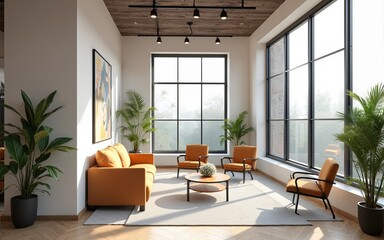 Bright coworking office. High quality