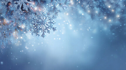 Christmas and Winter banner design of snowflake