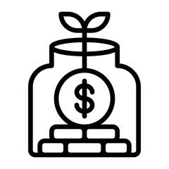 Money growing in jar with dollar sign icon
