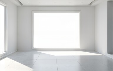 Panoramic white open space office corner. High quality