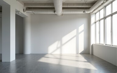Undecorated interior space of office building. High quality