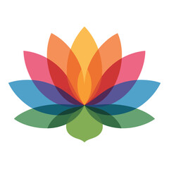 colorful abstract lotus flower vector with overlapping petals symbolizing peace balance and harmony