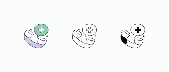 Emergency Call icons set vector stock illustration