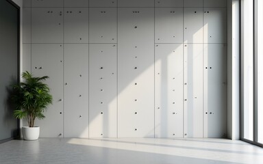 Modern office interior with empty concrete wall. High quality