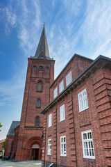 Obraz premium Plon is located in the Plon District, in the state of Schleswig-Holstein, Germany. It is situated on the shore of a large lake.