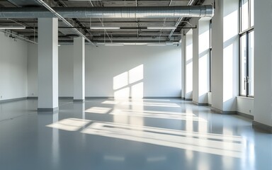 Undecorated interior space of office building. High quality