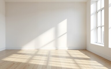 White and wooden open space office interior with mock up wall. High quality