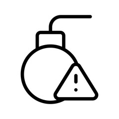Bomb Warning icon set featuring alert, danger, threat, explosion, and emergency safety symbols in a clean modern line graphic style
