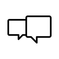 Comments: Flat Minimal Outline Icon Showing Feedback and Communication Bubbles
