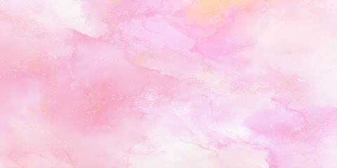 Fototapeta premium soft and pastel pink acrylic watercolor background with soft color gradient effects, Colorful abstract background with pastel shades, watercolor illustration painting cloudy background.