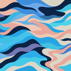 Colorful bright painted vector background of wavy lines. Abstract silk scarves fashion. marble, wallpaper, geometric pattern, scarf, rug, pillow, bandana, fabric textile, clothing, kerchief prints etc