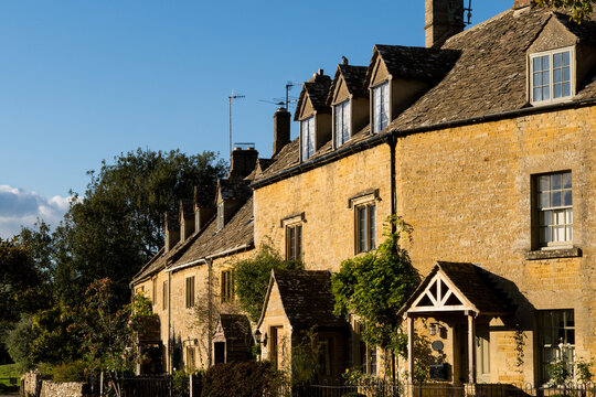 A row of houses in an English village