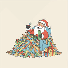 SantaClausWrappingPaperMountain (サンタクロースの包装紙の山)