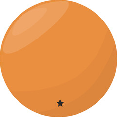 Vibrant Orange Sphere with a Subtle Star Accent on a Transparent Background Simple Abstract Design