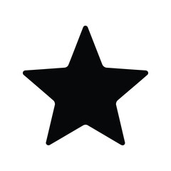 Simple black five pointed star icon graphic design element isolated on isolated on white background