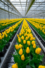 Cultivated 'Strong Gold' tulips
