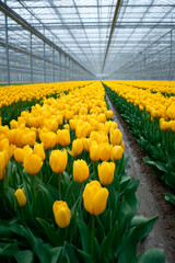 Cultivated 'Strong Gold' tulips