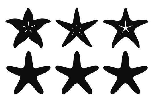 starfish Black silhouette vector Bundle,starfish  vector icon set
