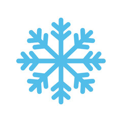 Geometric snowflake icon winter season cold weather frost symbol graphic design element isolated on white background