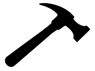 hammer black silhouette vector,hammer  icon