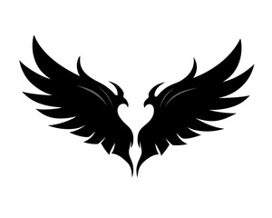 wings black silhouette vector,wings  icon