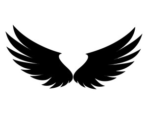 wings black silhouette vector,wings  icon