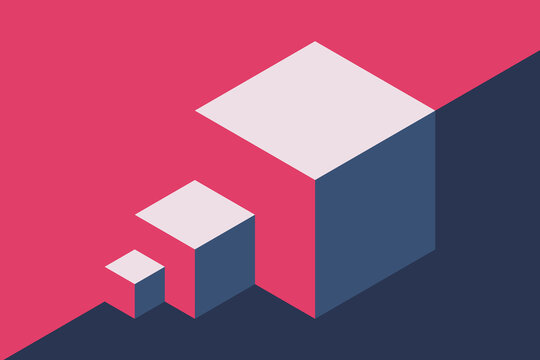 Isometric cubes of different sizes