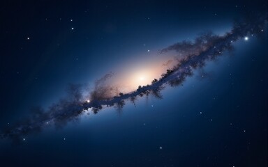 Beautiful starry sky with the Milky Way galaxy in the deep space background. High quality