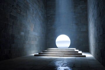 Step into a luminous portal of possibility, illuminating a path to a brighter future within a dramatic, ancient stone chamber.