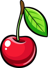 Cherry Vector Illustration | Red Fruit Clipart | Fresh Sweet Food Design