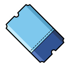 Obraz premium Blue Perforated Coupon or Admission Ticket Icon Illustration