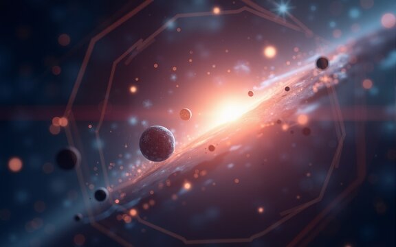Abstract lens flare space or time travel concept background. High quality