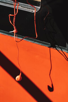 Vibrant headphones and bright shadows