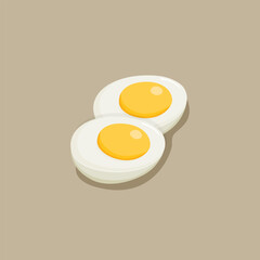 Vector illustration of hard boiled egg
