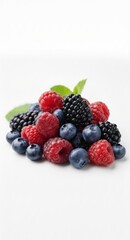 raspberries and blueberries