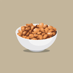 Vector illustration of peanuts in a bowl