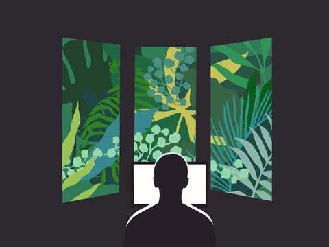 A man disconnected from nature