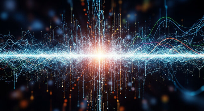 Quantum Particle Burst with Horizontal Light Beam and Wave Patterns
