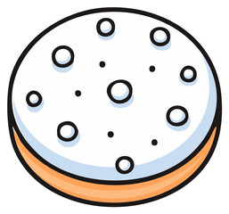 Whimsical Cookie with Frosting and Sprinkles Flat Design Cartoon