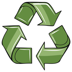Obraz premium Green Recycle Symbol Illustration Arrows Showing Conservation Sustainability
