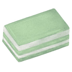  Traditional Thai layered pandan dessert (Khanom Chan) illustration in pastel chalk texture