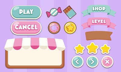Sweet Candy Shop Game UI Pack