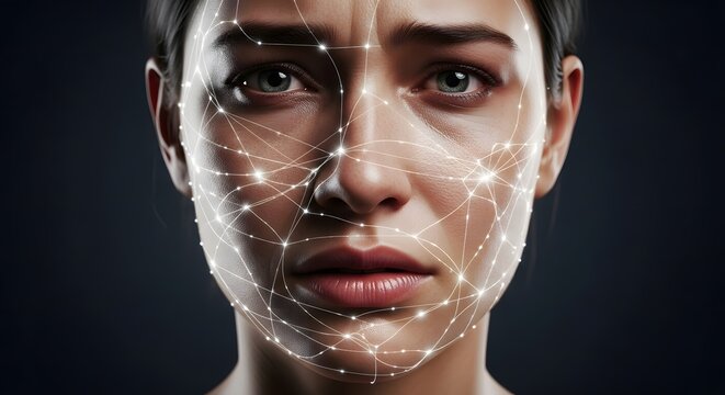 Facial Recognition Digital Interface AI Interface Human Connection Digital Identity Identity Verification Technology Future Innovation Augmented Reality Face Scan Biometrics Safety