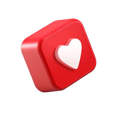 Red heart like button social media notification